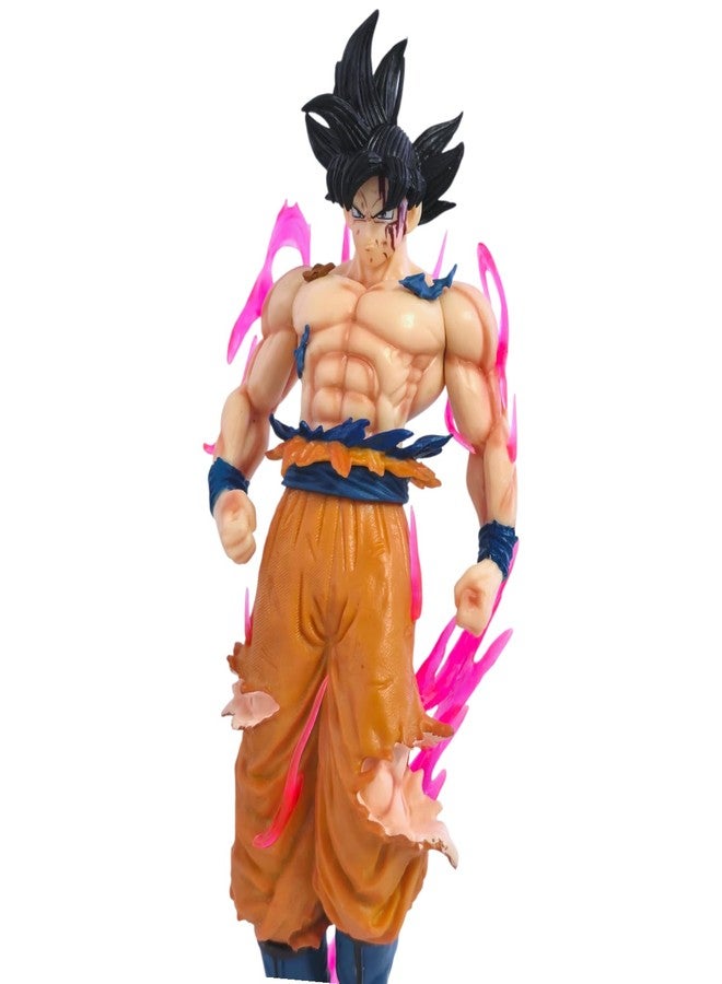 ماياترا مجسم شخصية غوكو من دراغون بول سوبر بتقنية الغريزة الفائقة من ماياترا، نموذج شخصية أنمي قابل للتجميع، زي قتالي برتقالي مع تأثير هالة وردية - Image 4